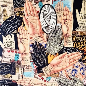 Vintage Hands And Palmistry Paper Die Cuts High-Quality Laser Reproductions For Paper Crafts