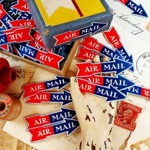 Vintage Arrow Airmail Gummed Labels
