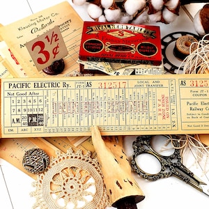 Billetes del ferrocarril eléctrico del Pacífico de la década de 1950