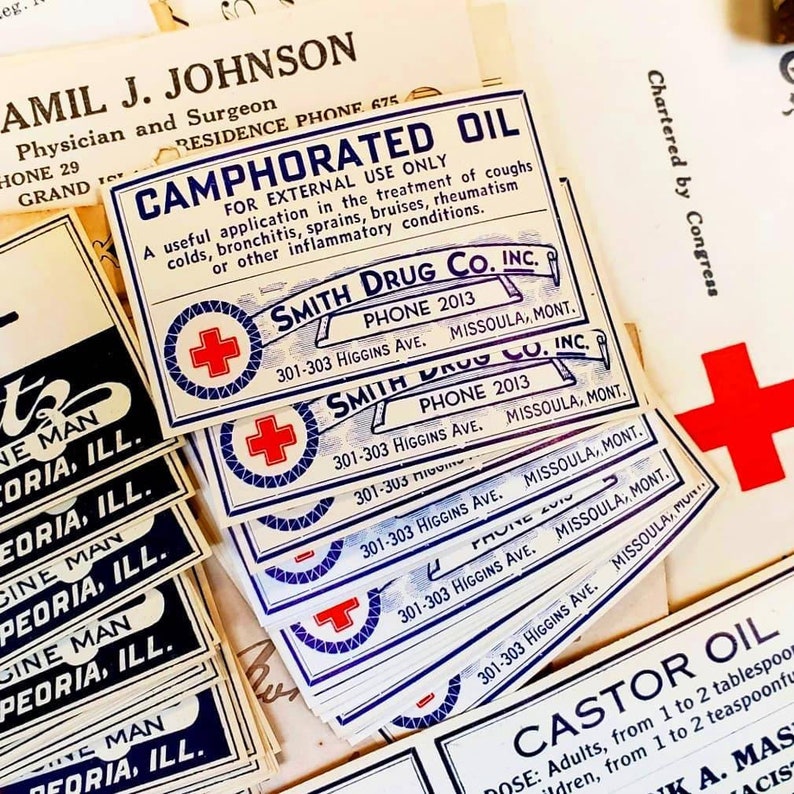 Vintage Red Cross Label Set - Etsy