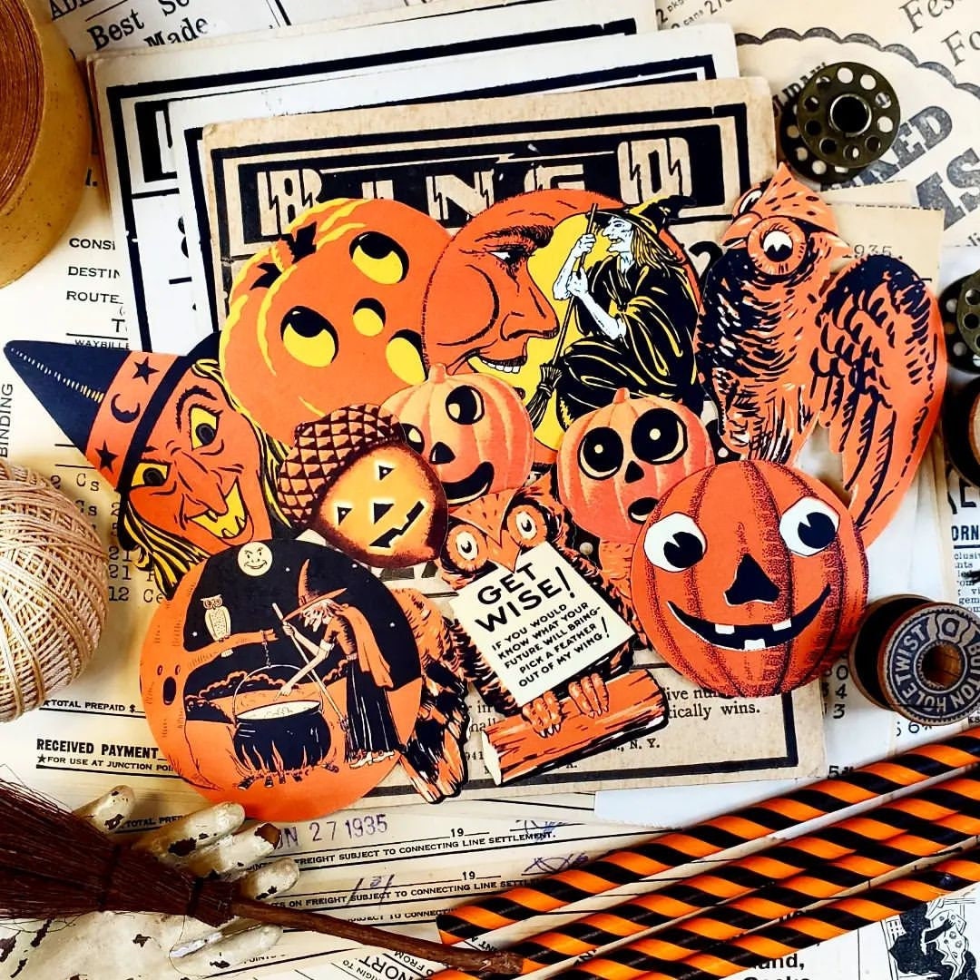 Pumpkins, Witches & Owls Vintage Halloween Die Cuts High Quality Laser ...