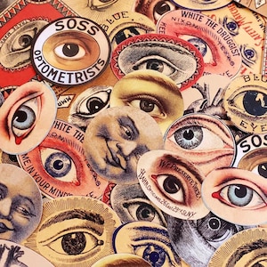 Vintage Eye Die Cuts Assortment (18 Piece Set) High-Quality Laser Reproductions