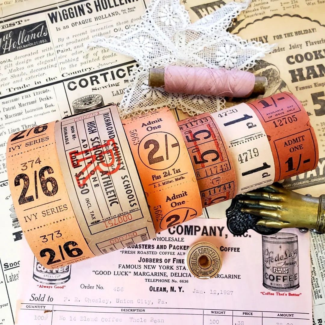 Vintage Ticket Rarities, Vintage Roll Ticket Lot Ephemera Collectibles ...
