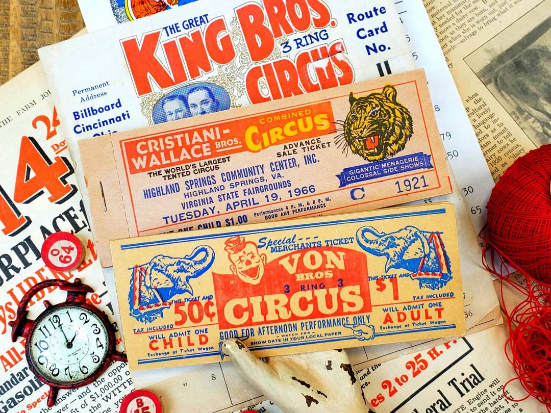 1960s Vintage Circus Tickets - Etsy
