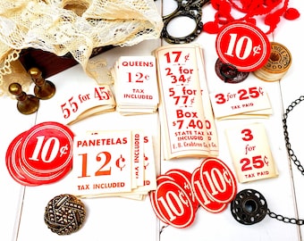 Etichette bianche vintage da cartellino del prezzo