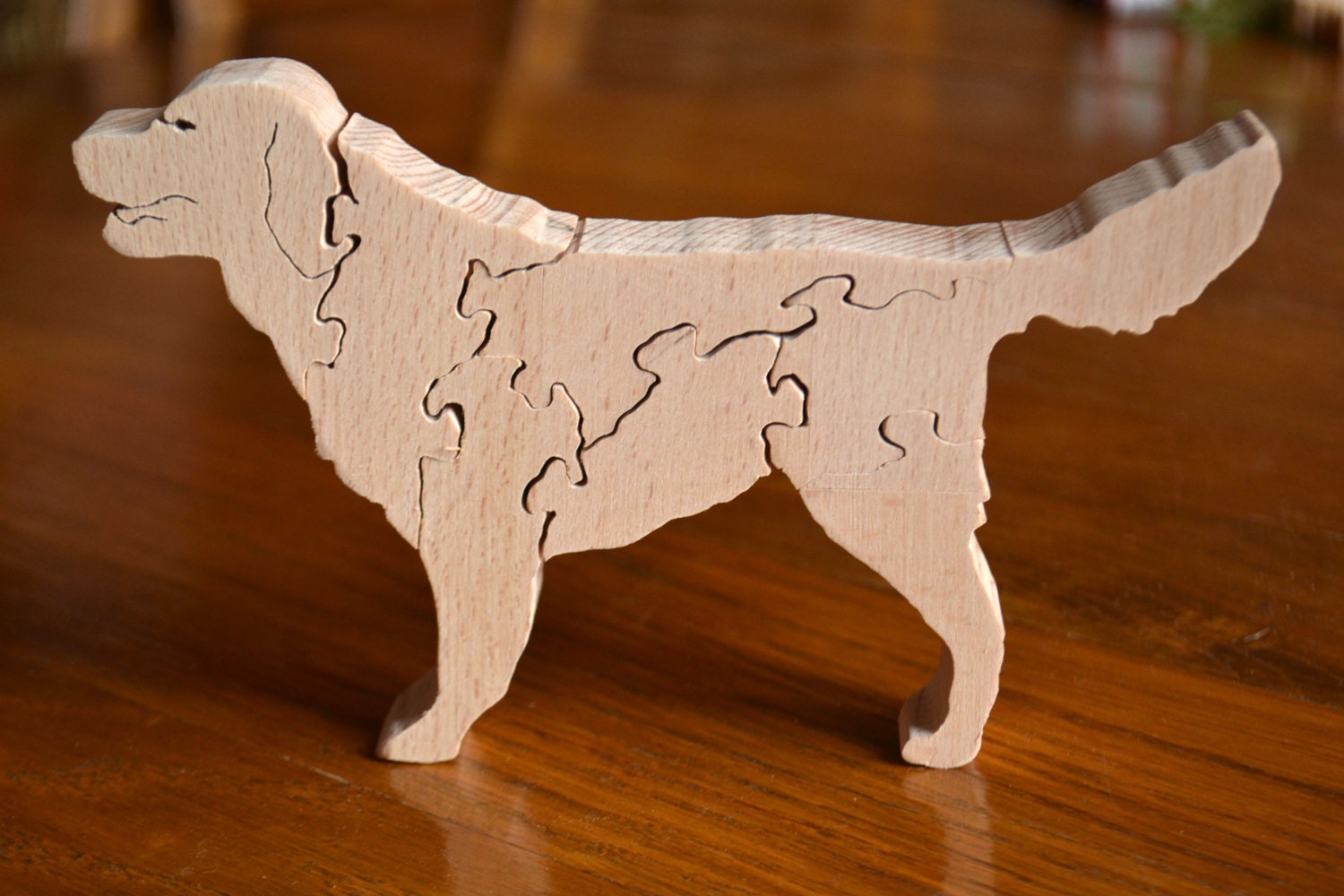 wooden dog puzzle