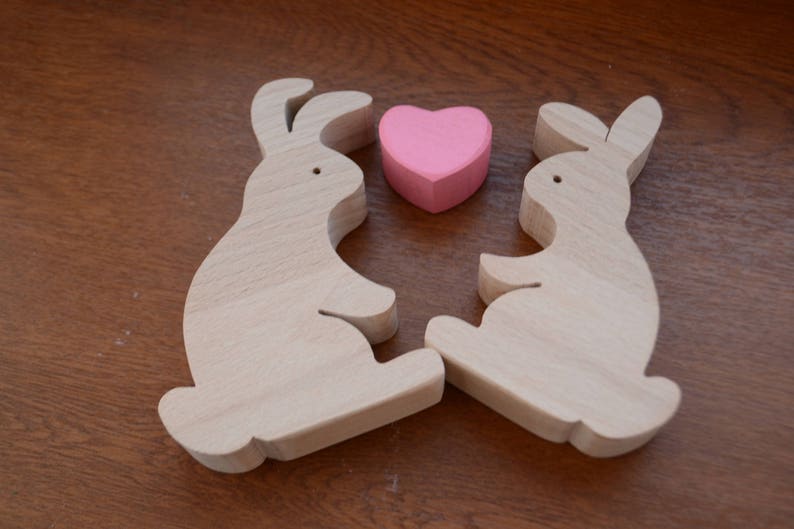 Easter Gift Wooden Rabbits Family Easter Bunny Bunny Toy Etsy