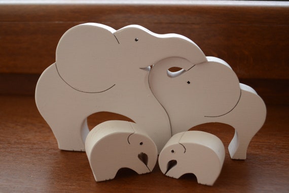 rompecabezas elefante madera
