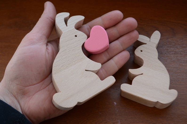 Easter Gift Wooden Rabbits Family Easter Bunny Bunny Toy Etsy