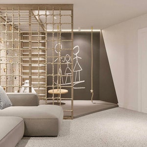 Custom Designed Indoor Playground, Climbing Wall, Climbing Net, Wall