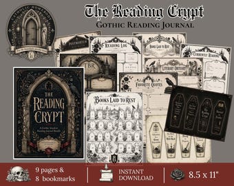 Gothic Reading Journal Bundle | Dark Academia Student Book Tracker (Digital Download)
