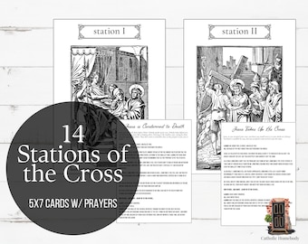 Station of the Cross Cards with prayers | DIGITAL DOWNLOAD