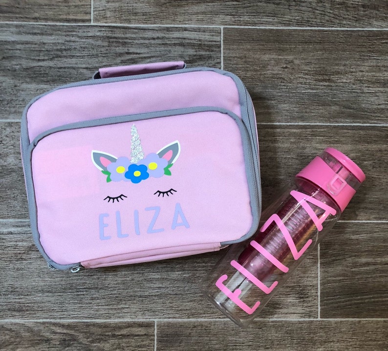 personalised lunch bag and bottle