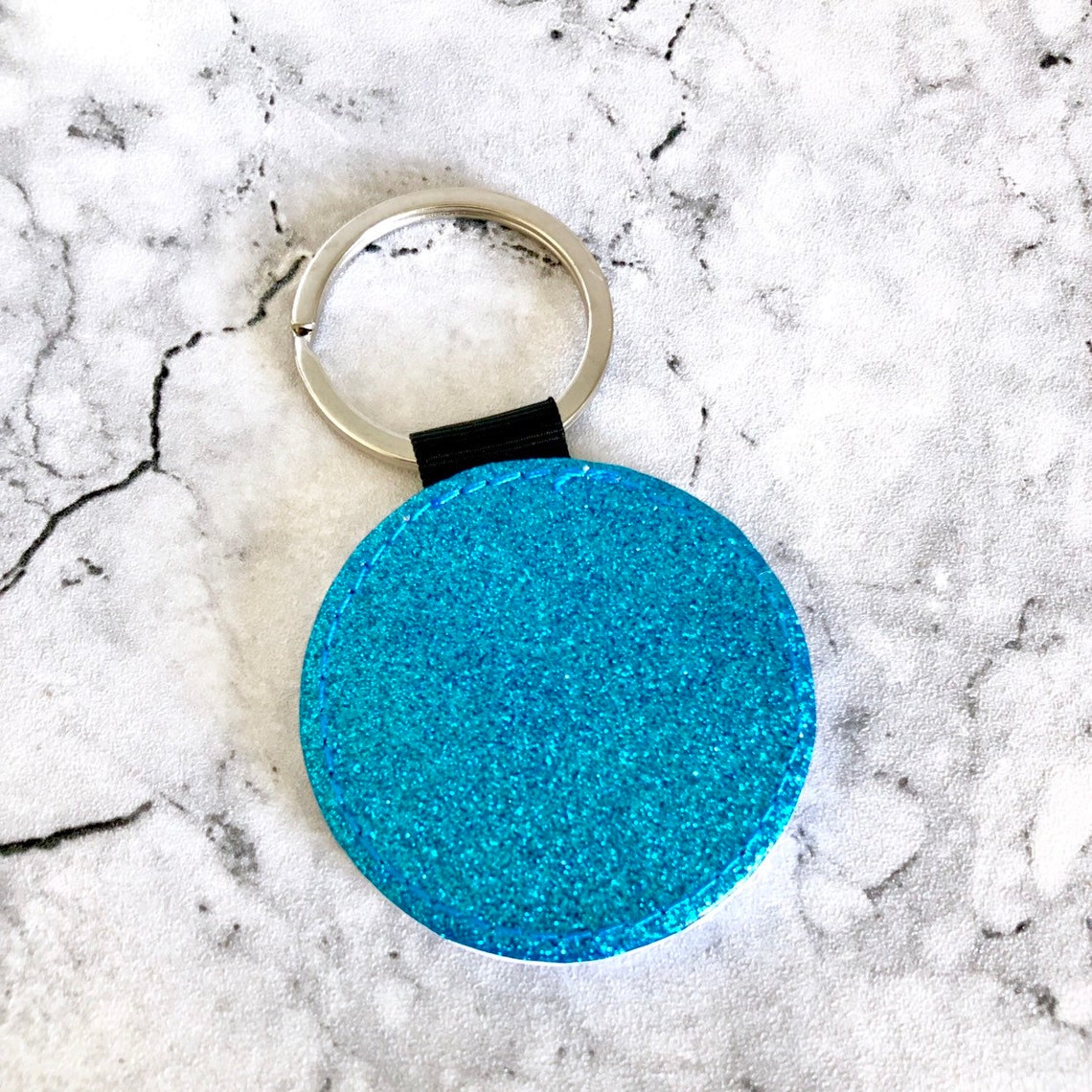 Blue glitter key ring Photo key ring Portrait key ring Etsy