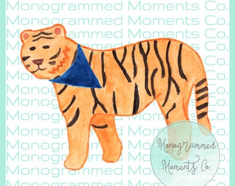 Tiger Football Watercolor Clipart Lsu And Clemson Tigers Etsy