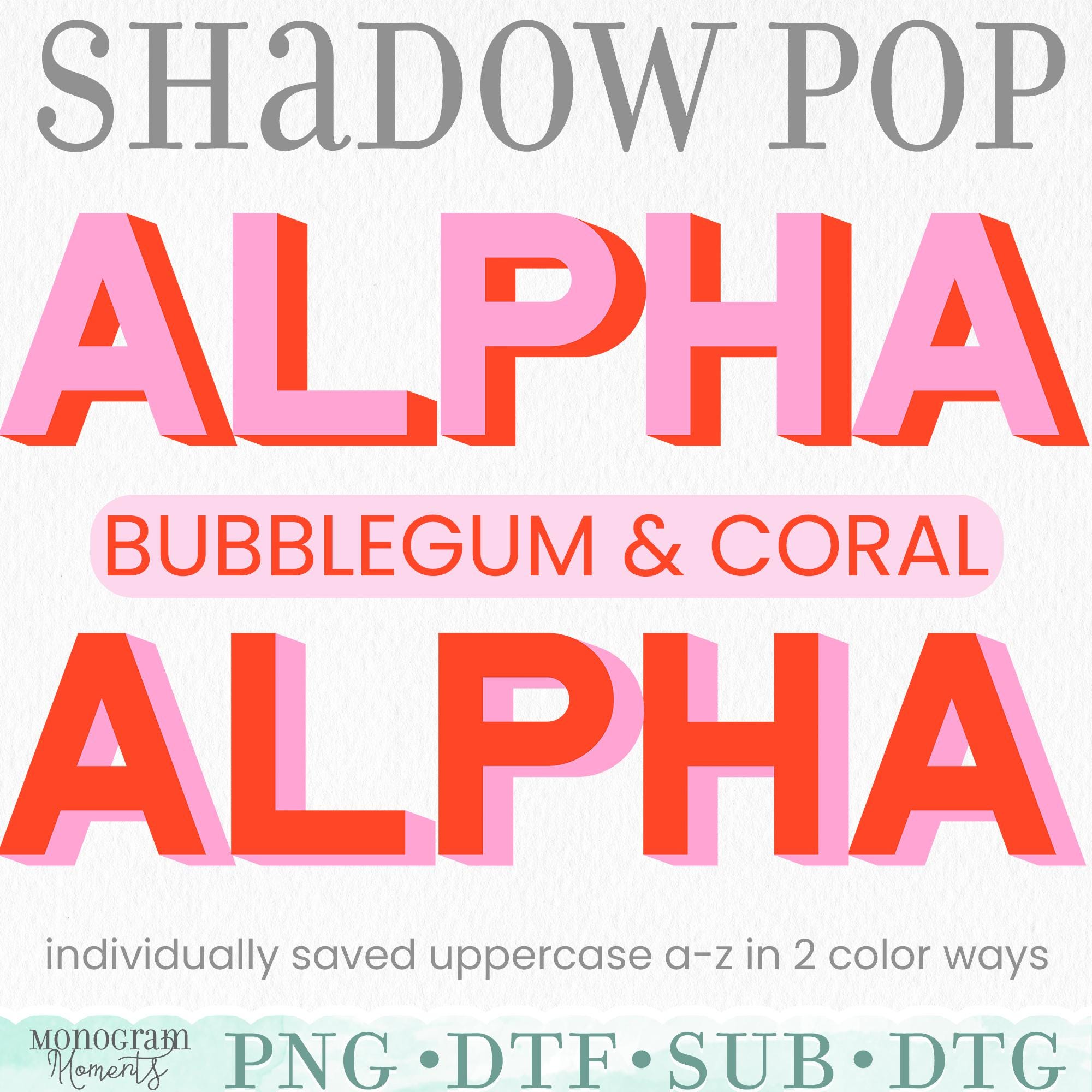 Block Shadow PNG Alpha - Alphabet Set A-Z, PNG Alpha Files, 3D Shadow ...