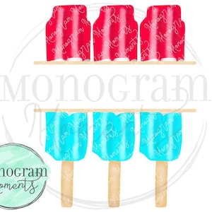 Aquarell Sommer PNG - Sommer Eis am Stiel Clipart für digitalen Download, Sublimation und Drucksachen