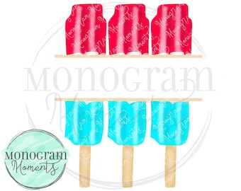 Watercolor Summer PNG -  Summer Popsicles Clipart for Digital Download, Sublimation, and Printables