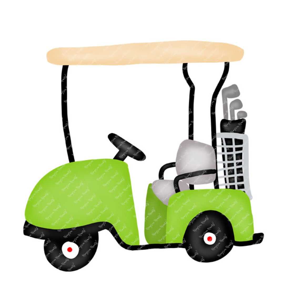 Watercolor Golf PNG Watercolor Golf Cart Clipart for Digital Download