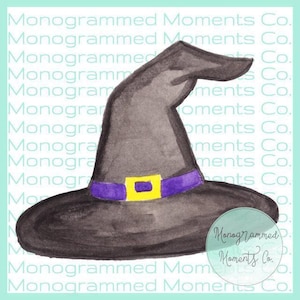 Witch&#39;s Hat Halloween Watercolor Clipart - PNG - Digital Download - Printable Artwork Design - Girl&#39;s Halloween Outfit