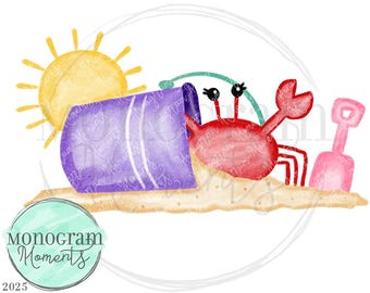 Crab design- girls beach crab design, girls  crab beach toys  boys crab sublimation png