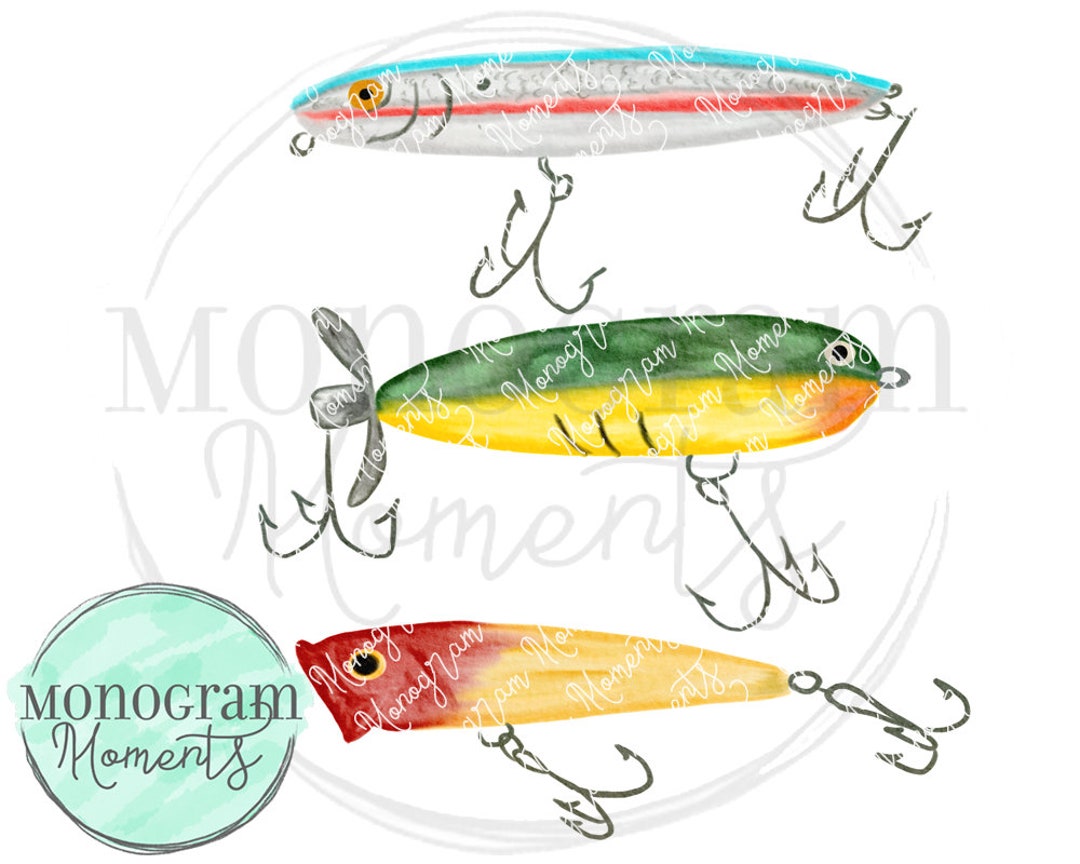 Watercolor Fishing PNG Watercolor Fishing Lures Clipart for Digital  Download, Sublimation, and Printables 