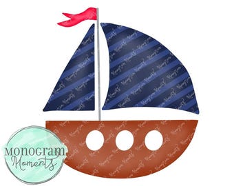Aquarel zeilboot PNG - aquarel zomerboot clipart voor digitale download, sublimatie en printables