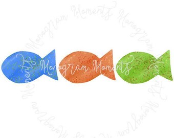 Acuarela de verano PNG - Clipart de peces de acuarela para descarga digital, sublimación e imprimibles