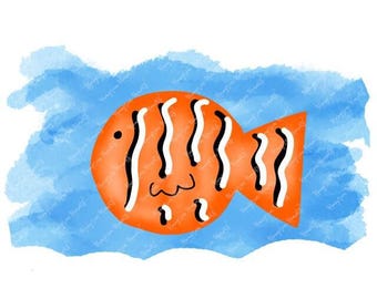 Acuarela de verano PNG - Clipart de peces de acuarela para descarga digital, sublimación e imprimibles