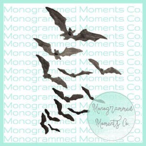 Bats Halloween Watercolor Clipart - PNG - Digital Download - Printable Artwork Design - Toddler Boys Outfit