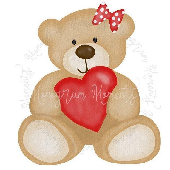Disegni di San Valentino ad acquerello tramite sublimazione Orsetto di  San Valentino per bambina; Acquerello di San Valentino; PNG di San