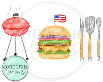 Aquarell 4. Juli PNG - Aquarell 4. Juli Kochen Clipart für digitalen Download, Sublimation und Drucksachen