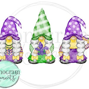 Watercolor Mardi Gras Gnome PNG/Girls Mardi Gras Gnome Design/Gnome Trio/Gnome Sublimation PNG/Mardi Gras Gnome Design/Margi Gras Gnomes PNG
