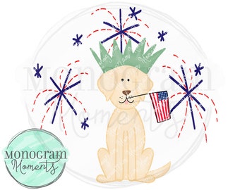Watercolor 4th of July PNG -  Patriotic Dog Clipart for Digital Download, Sublimation, and Printables