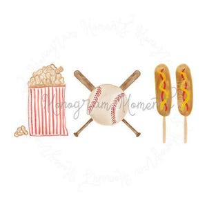 Watercolor Baseball PNG - Baseball Three in a Row Clipart for Digital Download, Sublimation, and Printables