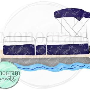 "Aquarell ""Ponton Boot"" - Aquarell Sommer Boot Clipart für digitalen Download, Sublimation und Drucksachen."
