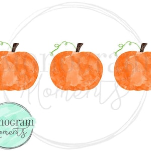 Watercolor Pumpkins PNG -  Boy&#39;s Pumpkin Trio Clipart for Digital Download, Sublimation, and Printables