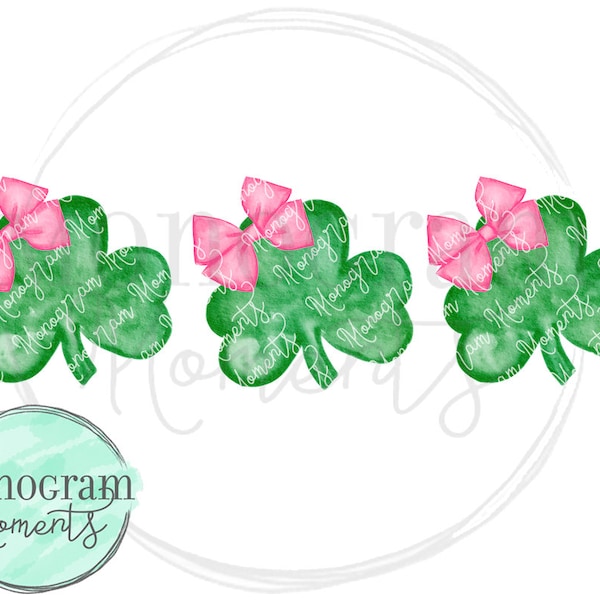 Watercolor St. Patrick's Day PNG -  Girl's St. Patrick's Day Shamrocks Clipart for Digital Download, Sublimation, and Printables