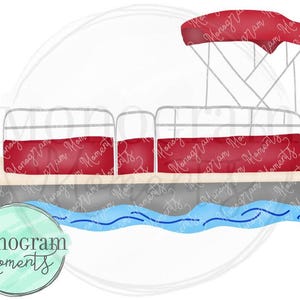 "Aquarell ""Ponton Boot"" - Aquarell Sommer Boot Clipart für digitalen Download, Sublimation und Drucksachen."