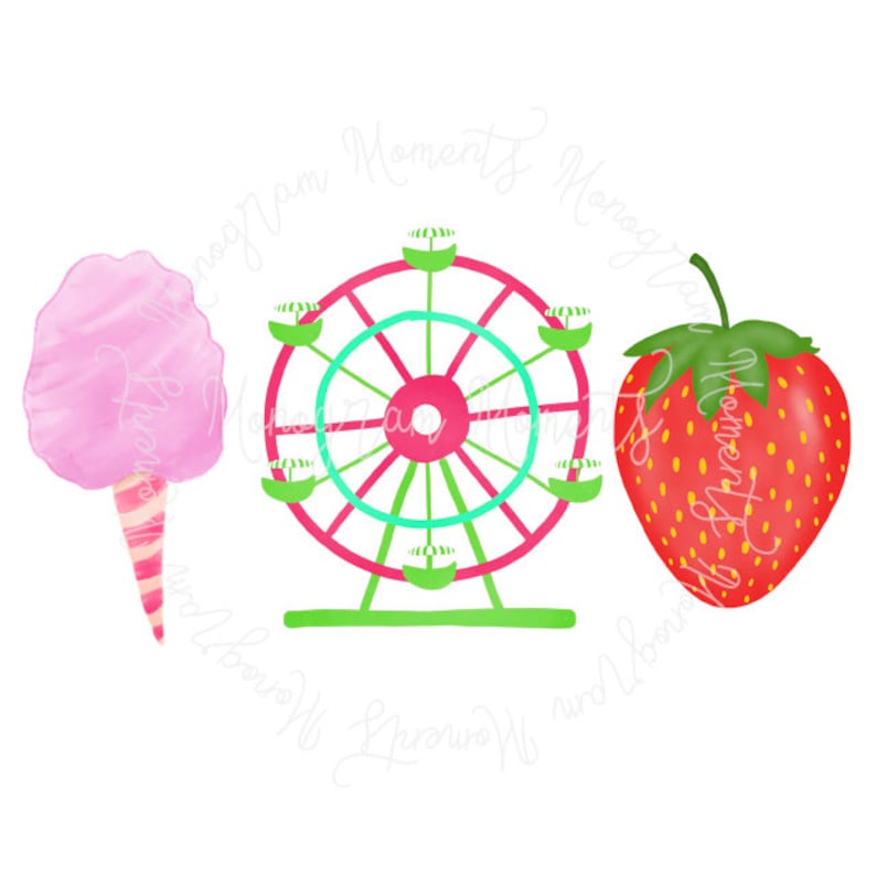Watercolor Strawberry Festival PNG Sublimation Watercolor Fair Clipart for Digital Download and Printables