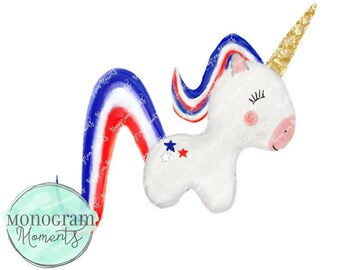 Watercolor Independence Day PNG - 4th of July Unicorn Clipart for Digital Download, Sublimation, and Printables