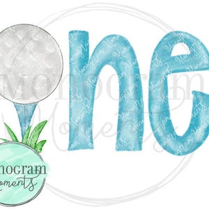 Watercolor Golf PNG -  Boy&#39;s First Golf Birthday Clipart for Digital Download, Sublimation, and Printables