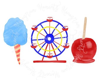 Watercolor PNG Fall County Fair Digital Download Sublimation Clipart