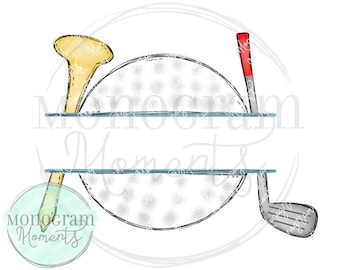 Aquarell Golf PNG - Jungen Golf Namensschild Clipart für digitalen Download, Sublimation und Drucksachen