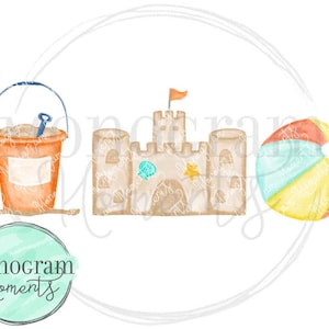 Acquerello estivo PNG - Trio di giocattoli da spiaggia per bambini Clipart per download digitale, sublimazione e stampabili