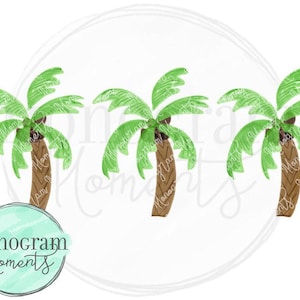 Watercolor Summer PNG -  Watercolor Beach Palm Trees Clipart for Digital Download, Sublimation, and Printables
