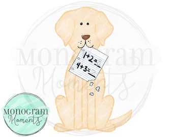 clipart do my homework Watercolor Back to School PNG - Watercolor Dog Clipart for Digital Download, Sublimation, and Printables