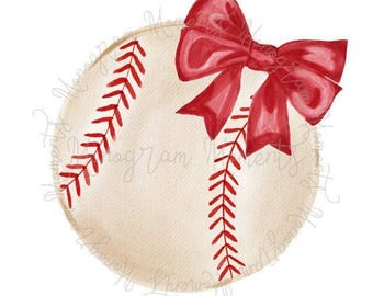 Watercolor Baseball PNG - Girls Baseball Clipart for Digital Download, Sublimation, and Printables