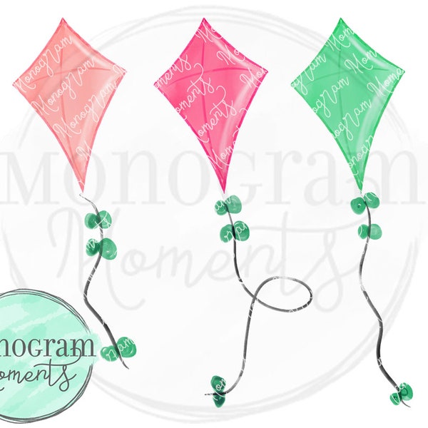 Watercolor Summer PNG -  Watercolor Kite Clipart for Digital Download, Sublimation, and Printables