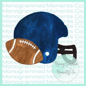 Navy Football Helmet Watercolor Clipart  - PNG - Digital Download - Toddler Boys Printable Artwork Design